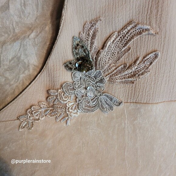 Vtg Spencer Alexis Ethereal Top Skirt Set Sz 12 Floral Chiffon Lace Coquette - Picture 4 of 14